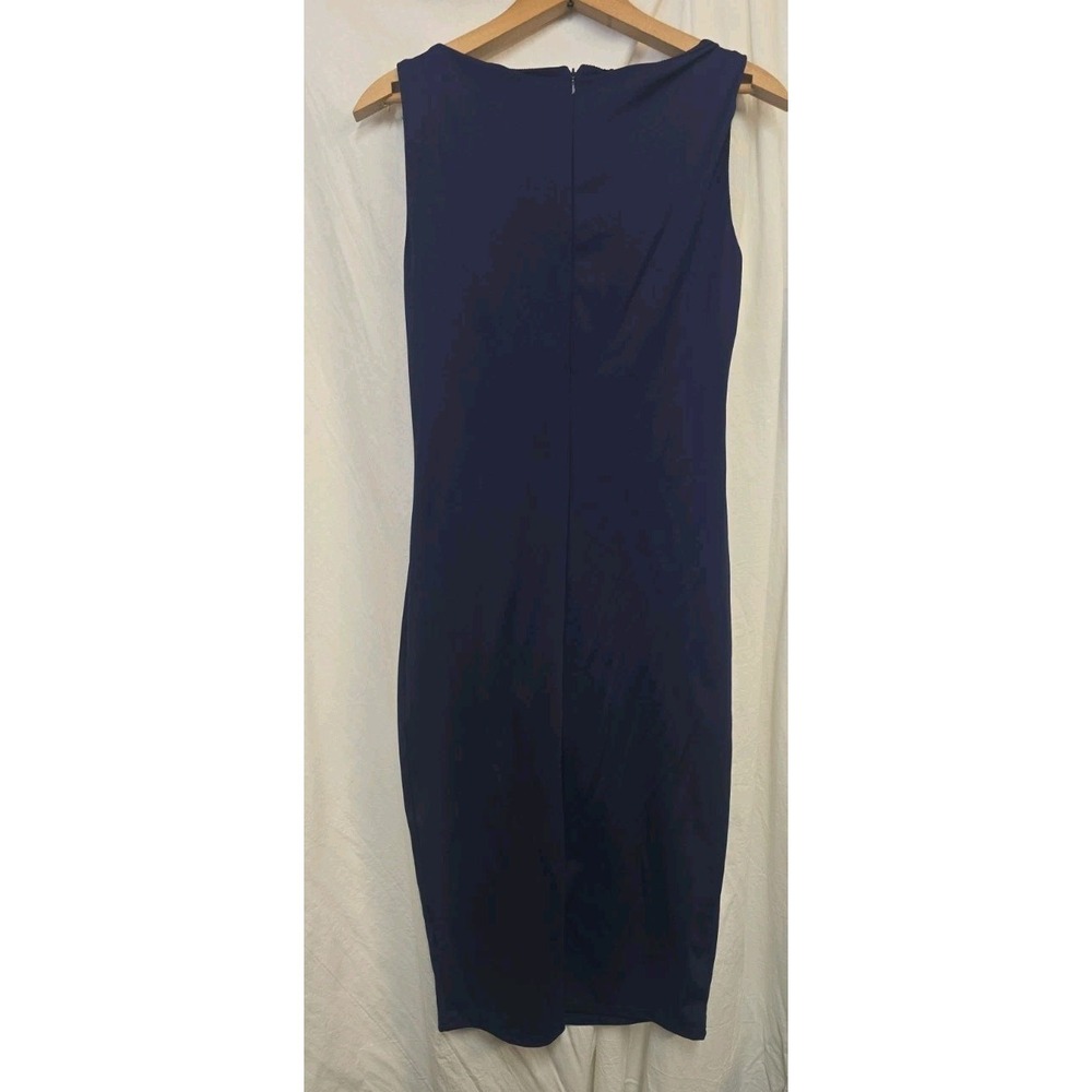 Popilush Shapewear Sleeveless Boatneck Sculpting Midi Work Dress Blue L - Picture 8 of 10